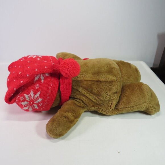 TEDDY BEAR WEARING HOODIE (can come off) 14" long Stuffed Animal PLUSH knit hat - Picture 9 of 12